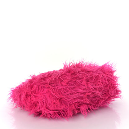 Balenciaga Faux Fur Curve Clutch Acid Fuchsia 4 of 8