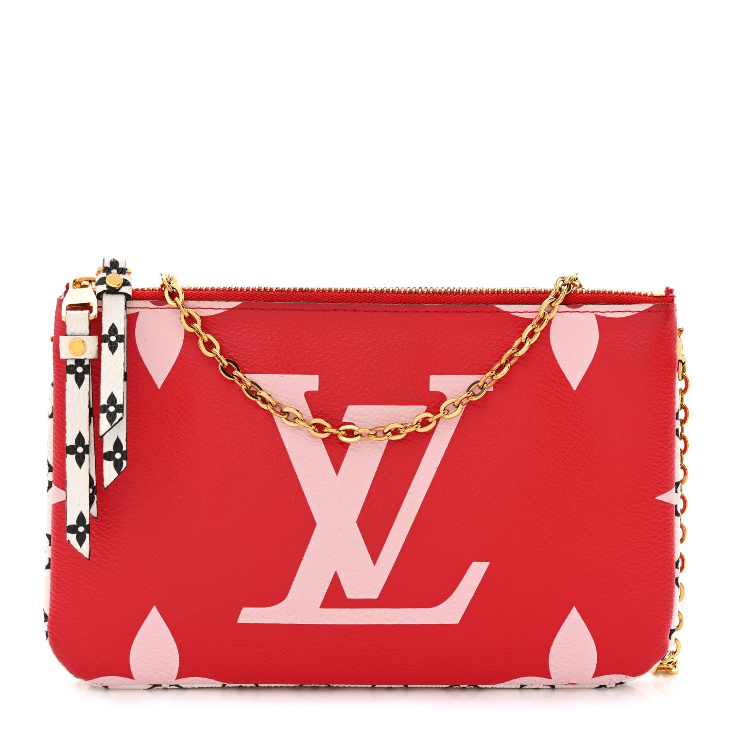 Louis Vuitton Monogram Giant Double Zip Pochette Rouge 1 of 14