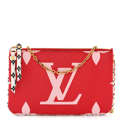 Louis Vuitton Monogram Giant Double Zip Pochette Rouge 1 of 14