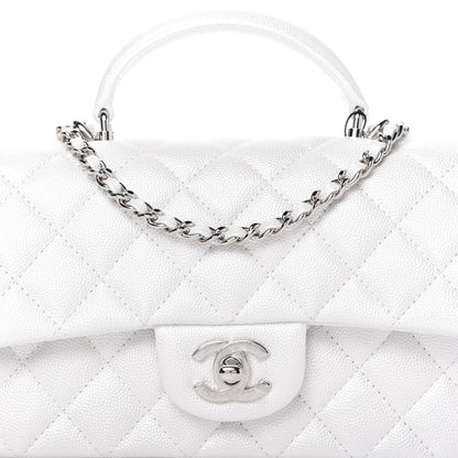 Chanel Iridescent Caviar Quilted Mini Top Handle Rectangular Flap White 10 of 11