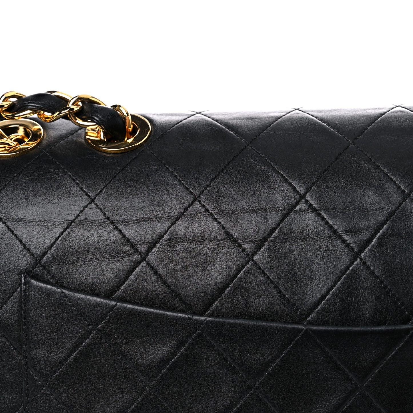 Lambskin Quilted XL Jumbo Single Flap Black