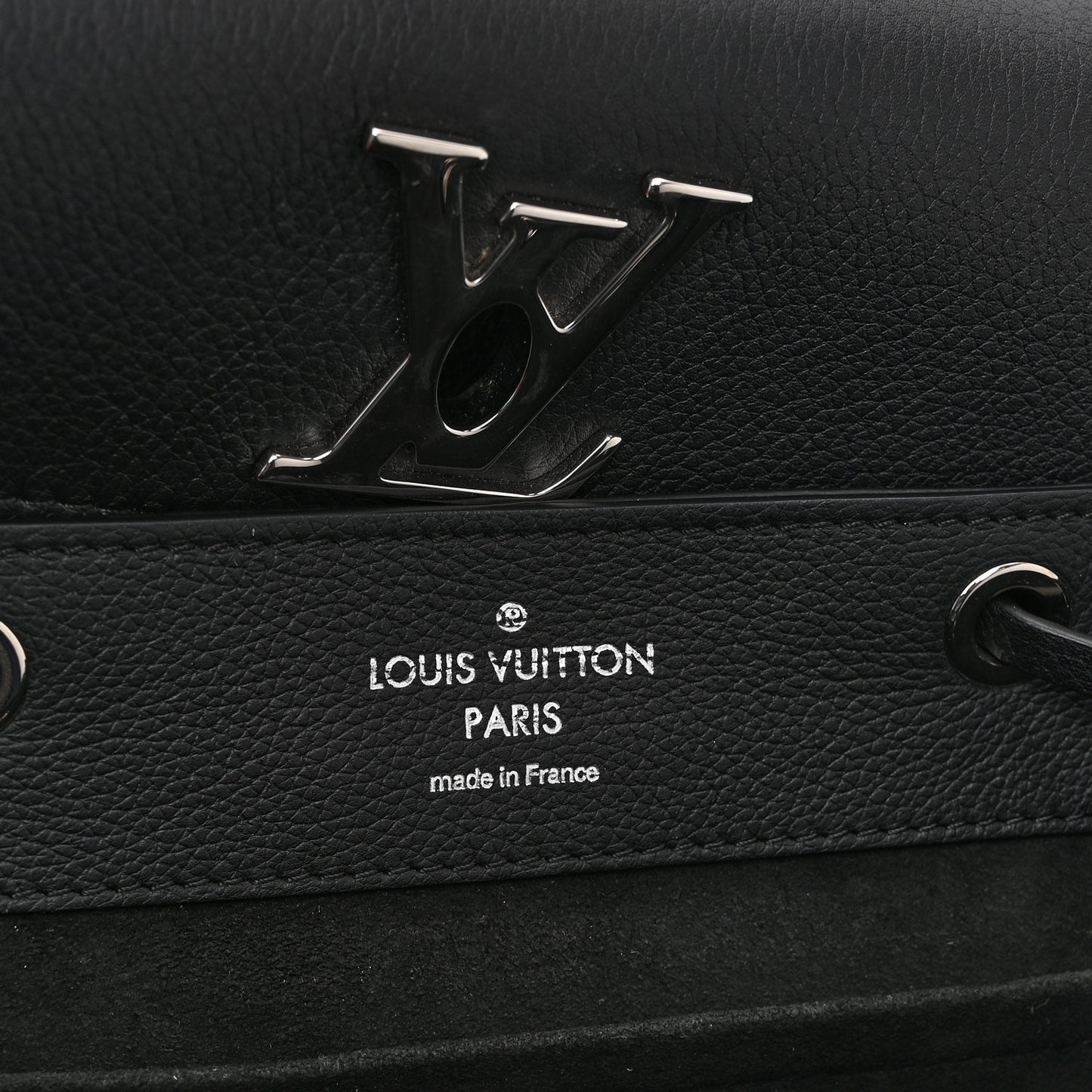 Calfskin Lockme Backpack Black
