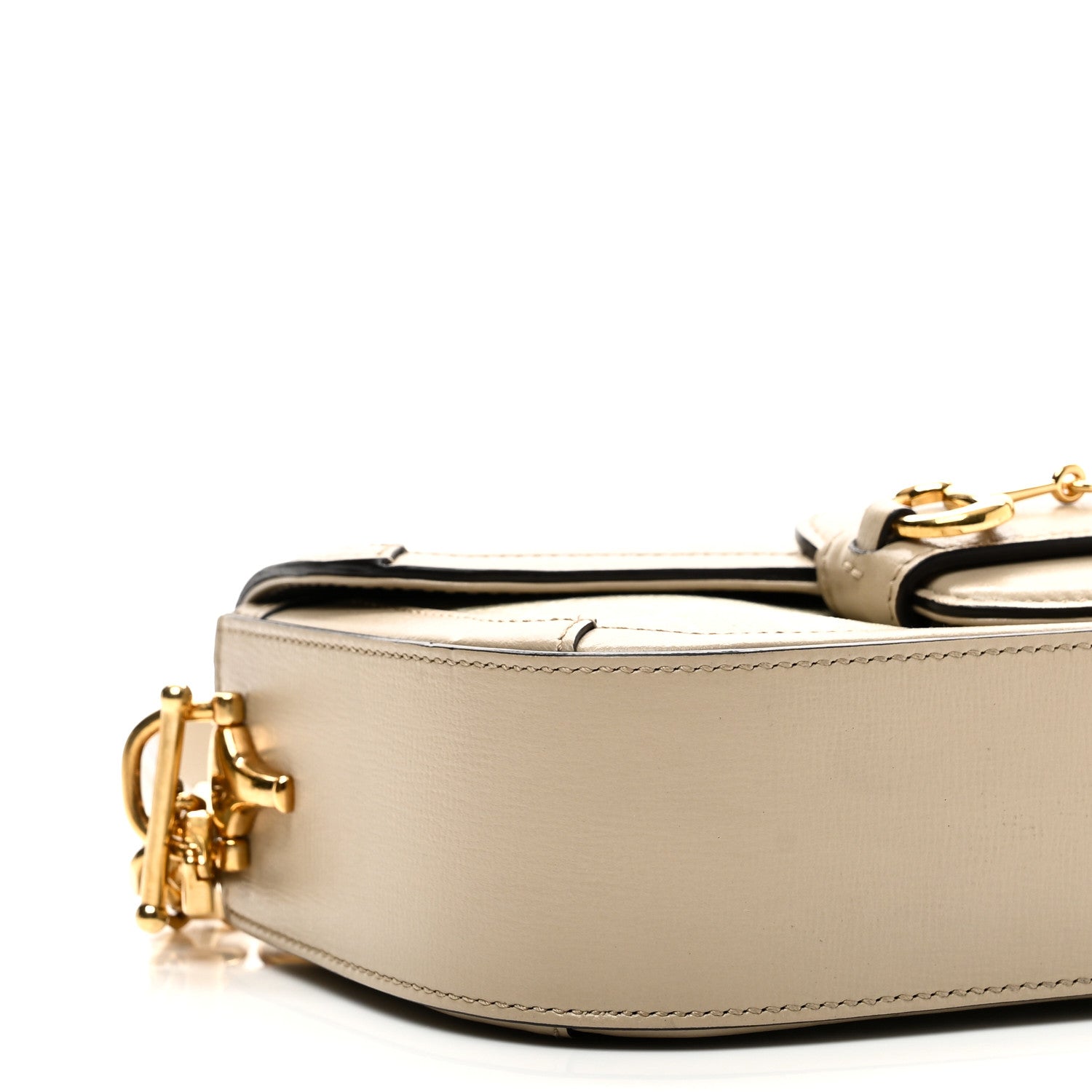 Gucci GG Supreme Monogram Small Horsebit 1955 Chain Shoulder Bag Beige Mystic White 9 of 10