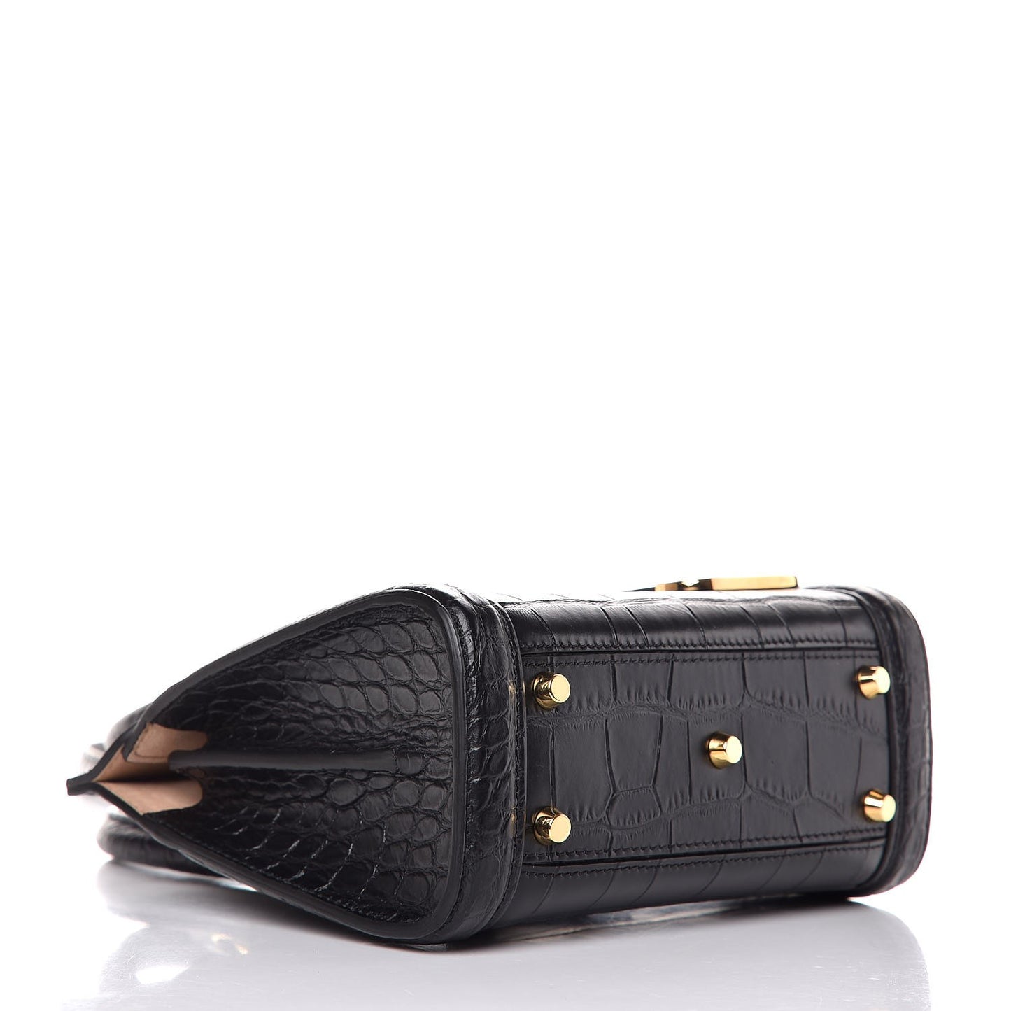 Calfskin Crocodile Embossed Mini Heroine 21 Black