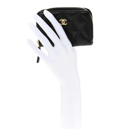 Chanel Caviar Quilted Zip Coin Purse Black 2 of 8