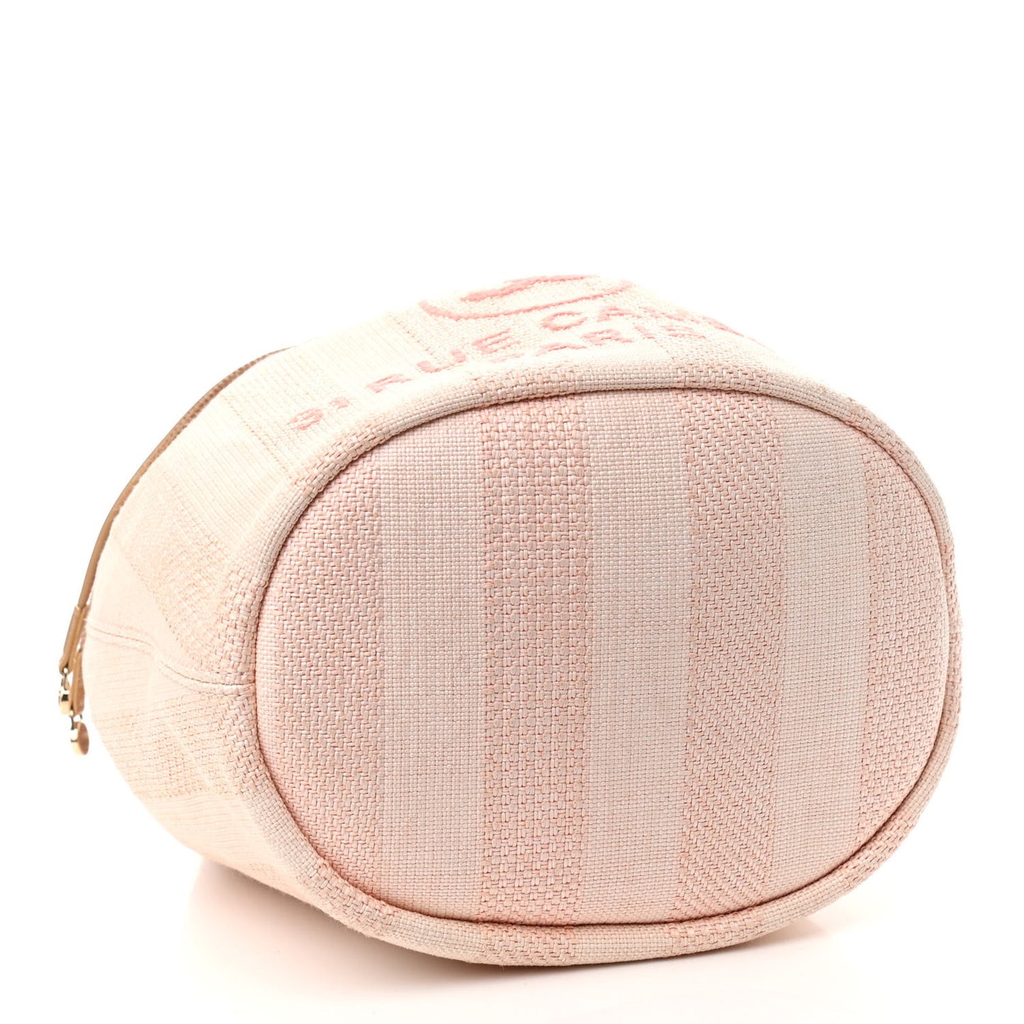 Mixed Fibers Striped Deauville Drawstring Bag Pink