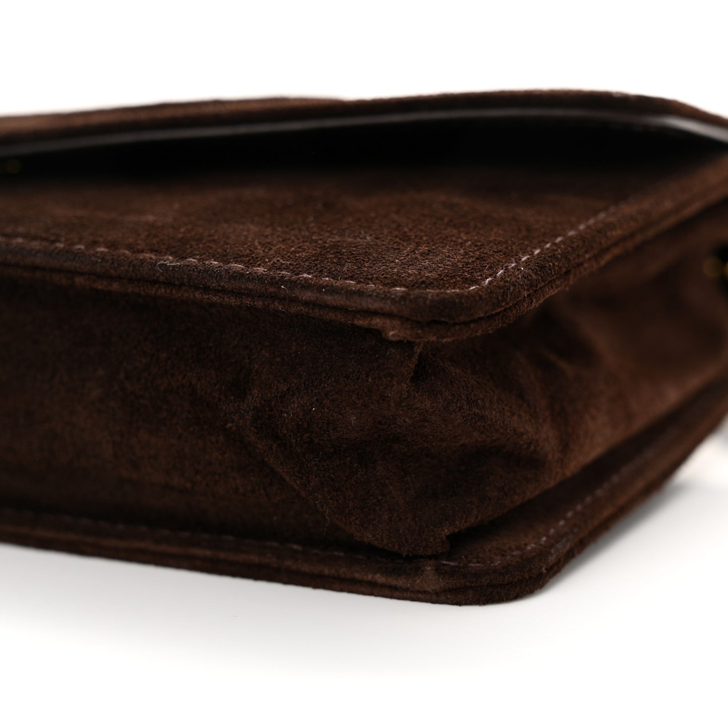 Suede Timeless CC Wallet on Chain WOC Brown