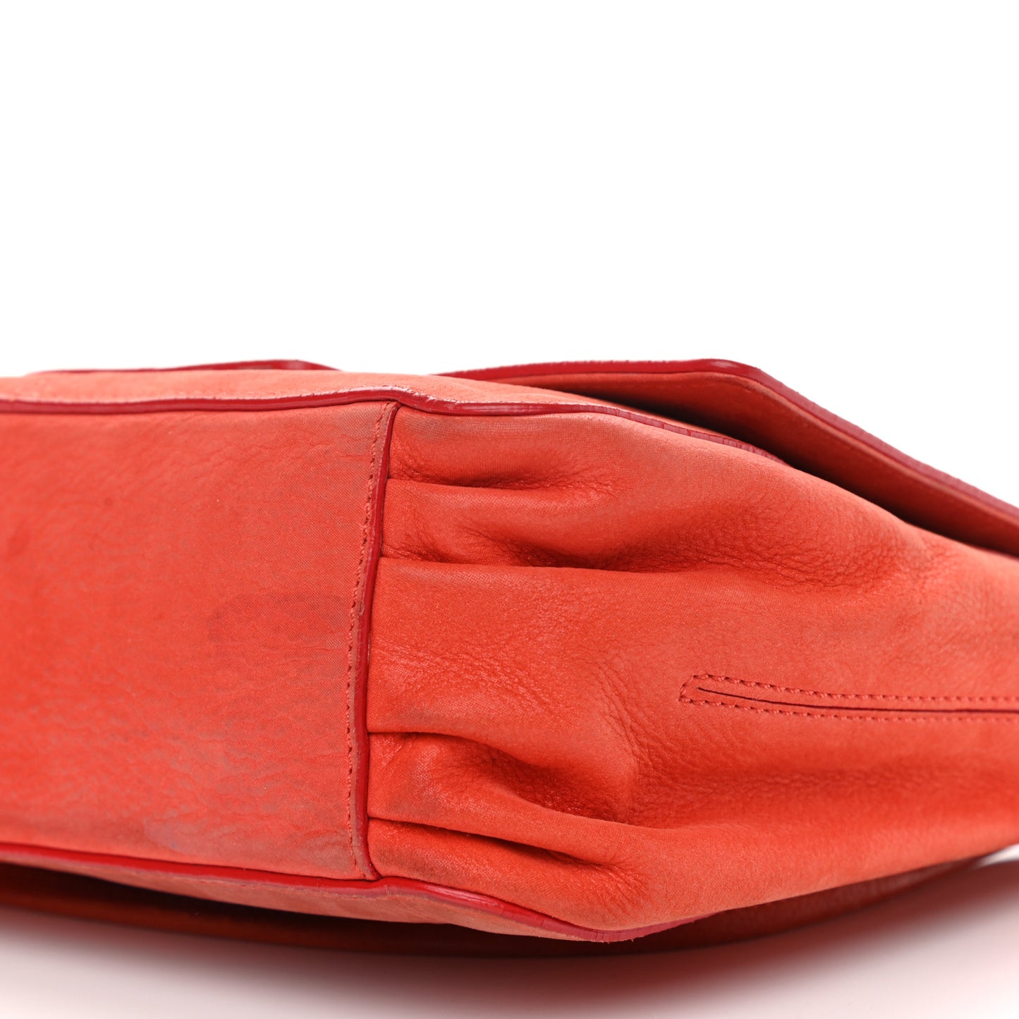 Metallic Nubuck Shoulder Bag Coral