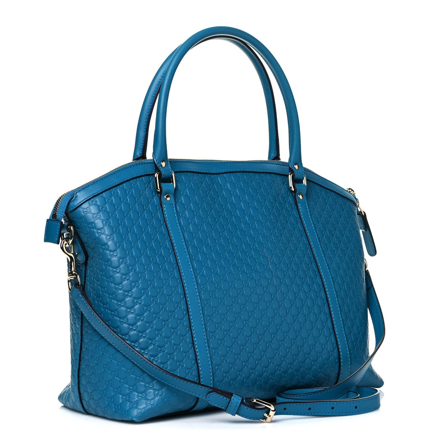 Soft Microguccissima Dome Satchel Deep Cobalt