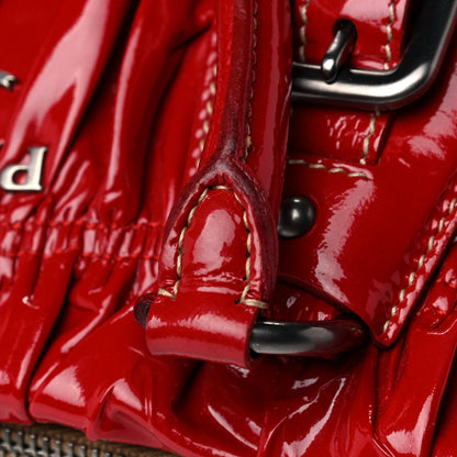 Prada Vernice Gaufre Shopping Satchel Rosso 10 of 13