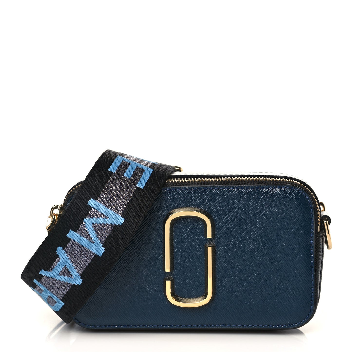Saffiano Small Snapshot Camera Bag Blue Sea