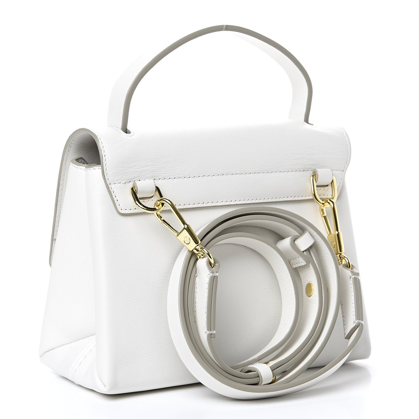 3.1 Smooth Calfskin Mini Alix Top Handle Satchel White