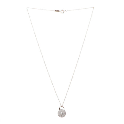 Tiffany 18K Yellow Gold Diamond Lock Pendant Necklace 3 of 7