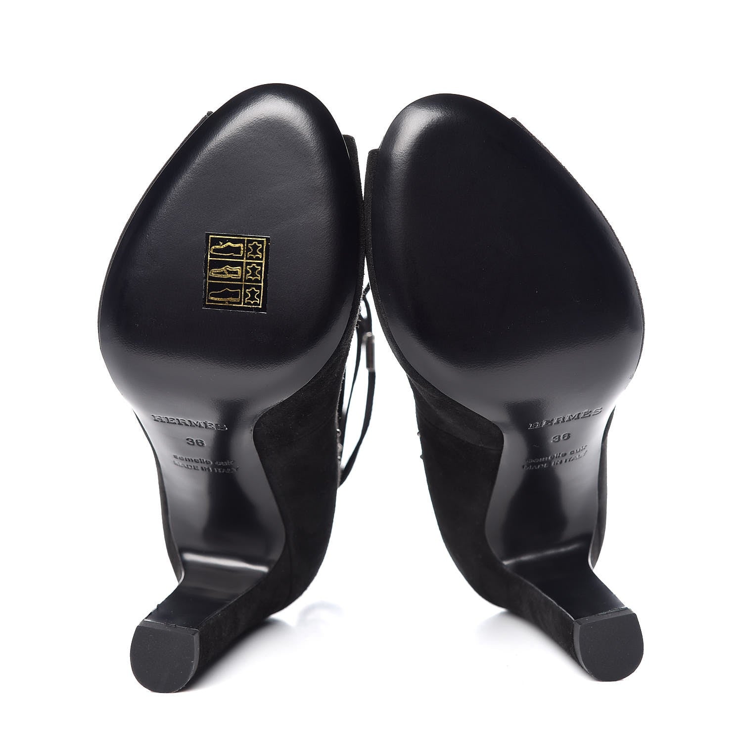 Hermes Suede Goatskin Parade Lace Up Ankle Boots 36 Black 5 of 20
