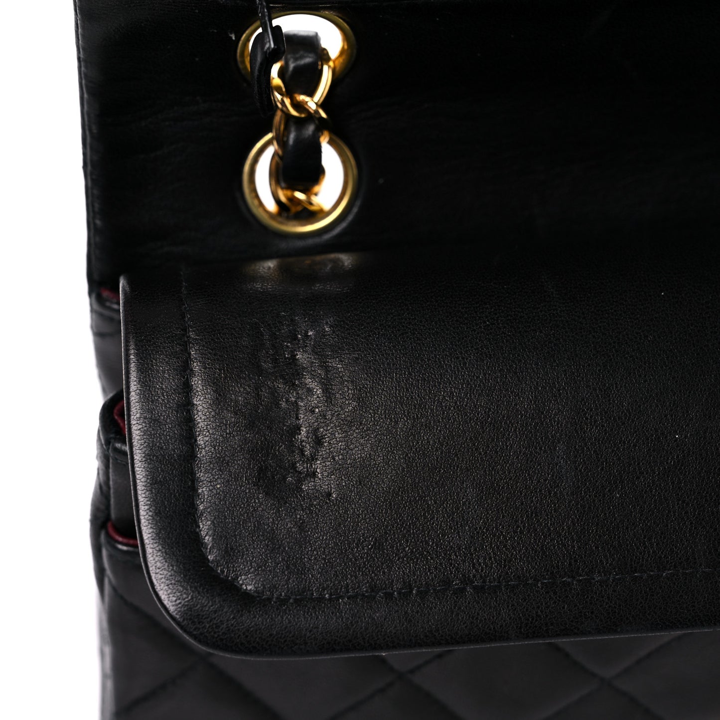 Lambskin Quilted Small Double Flap Black