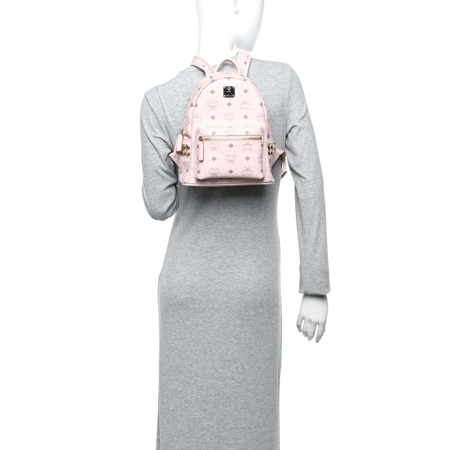 MCM Visetos Outline Stud Mini Stark Backpack Soft Pink 2 of 10