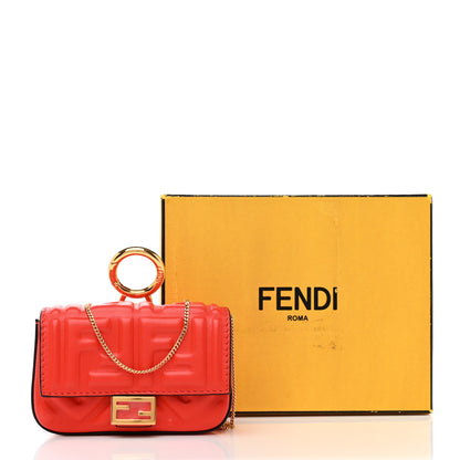 Fendi Nappa Matisse FF Embossed Nano Baguette Charm Tulipano 8 of 8