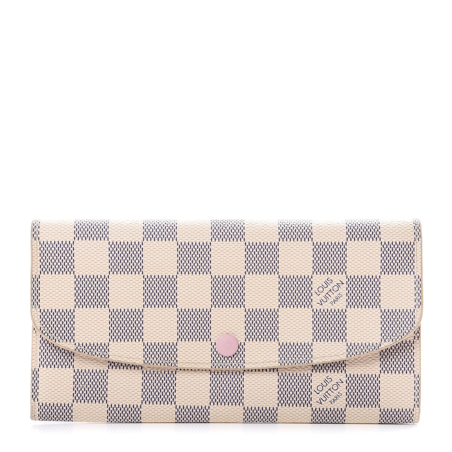 Louis Vuitton Damier Azur Emilie Wallet Rose Ballerine 1 of 9