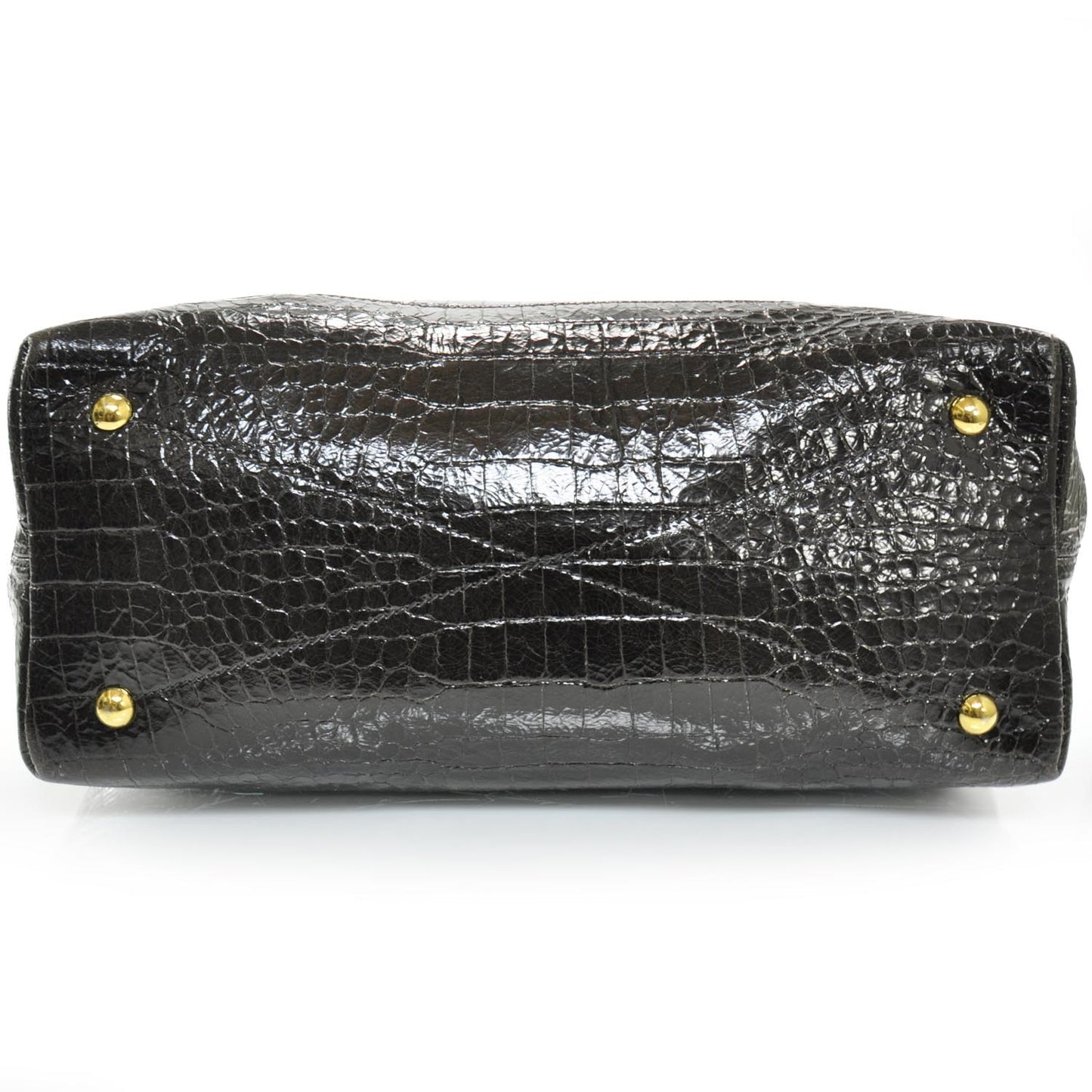 Calfskin Crocodile Embossed St Cocco Shopping Tote Moro