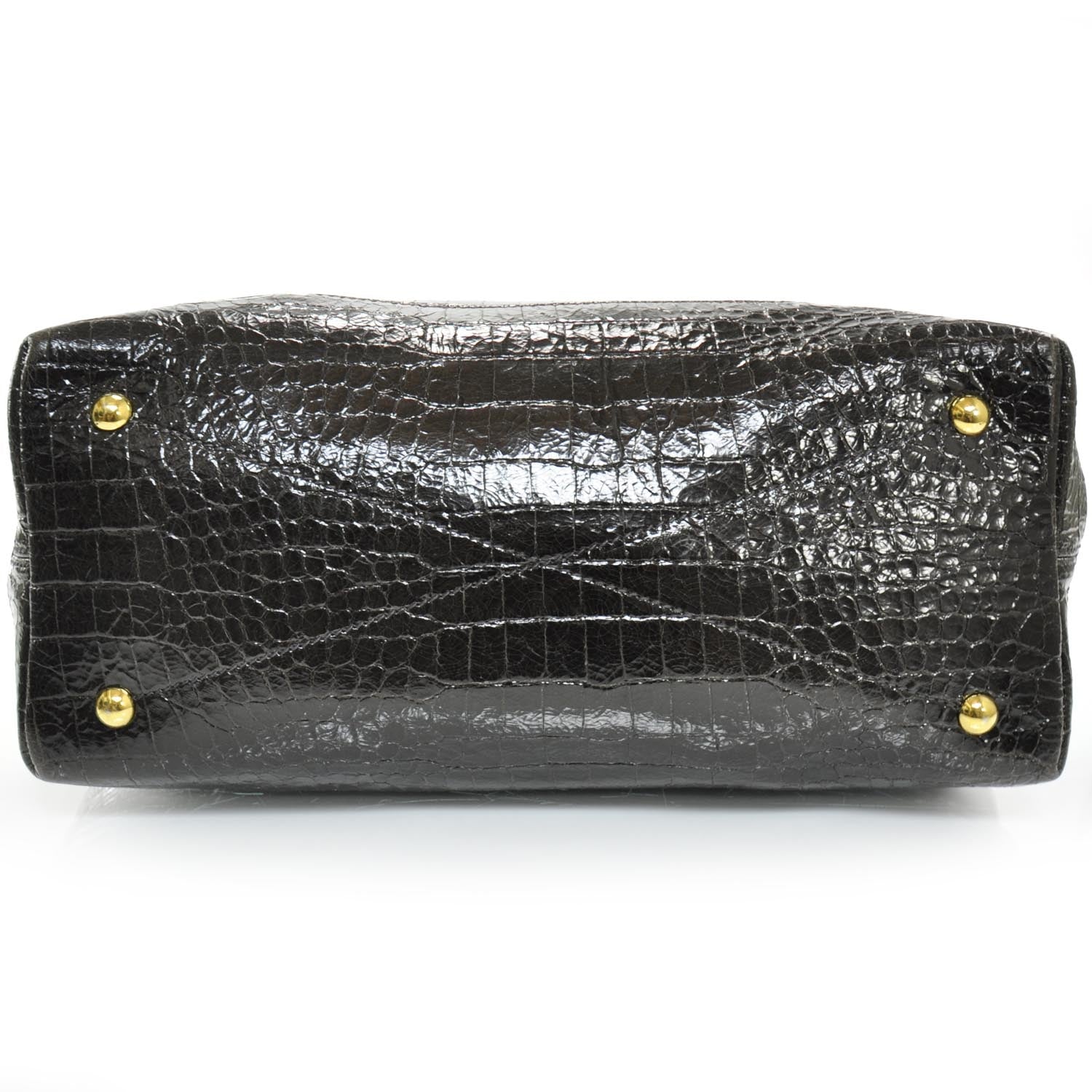 Miu Miu Calfskin Crocodile Embossed St Cocco Shopping Tote Moro 5 of 10