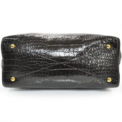 Miu Miu Calfskin Crocodile Embossed St Cocco Shopping Tote Moro 5 of 10