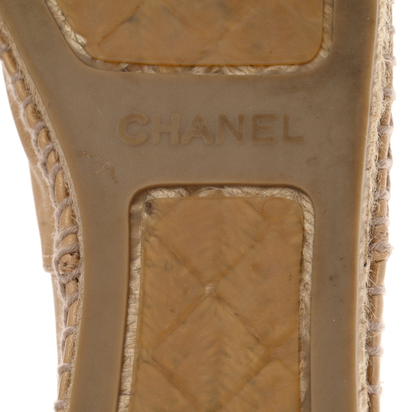 Lambskin CC Espadrilles 39 Beige Black