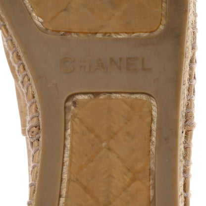Chanel Lambskin CC Espadrilles 39 Beige Black 6 of 8