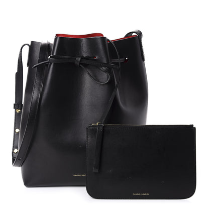 Mansur Gavriel Vegetable Tanned Calfskin Bucket Bag Black Flamma 1 of 10
