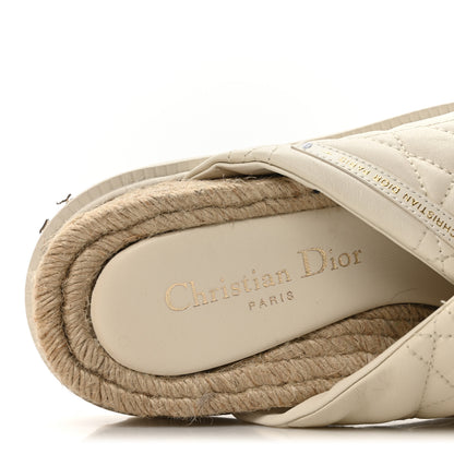 Christian Dior Calfskin Cannage Dtwist Espadrille Platform Sandals 36 White 8 of 9