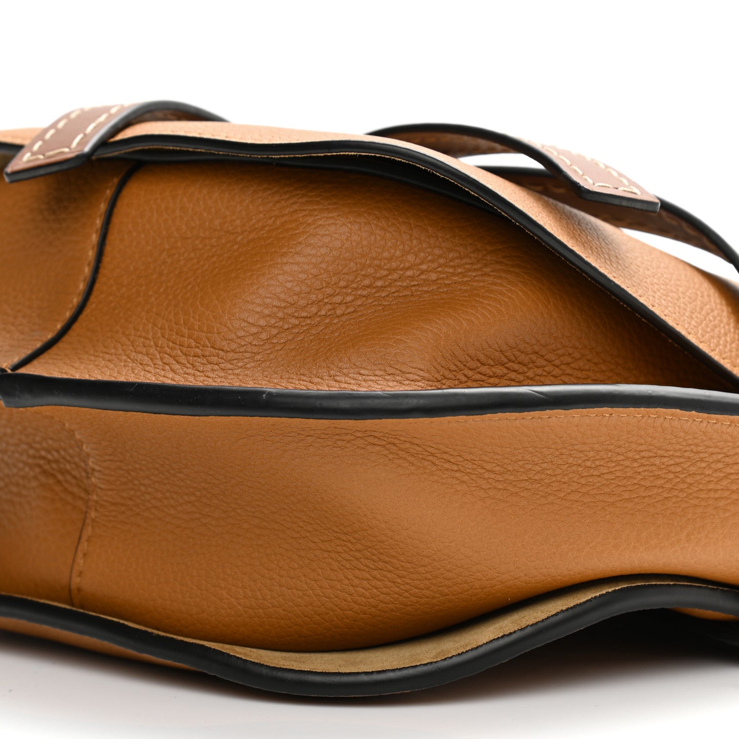 Grained Calfskin Small Gate Crossbody Bag Caramel Pecan