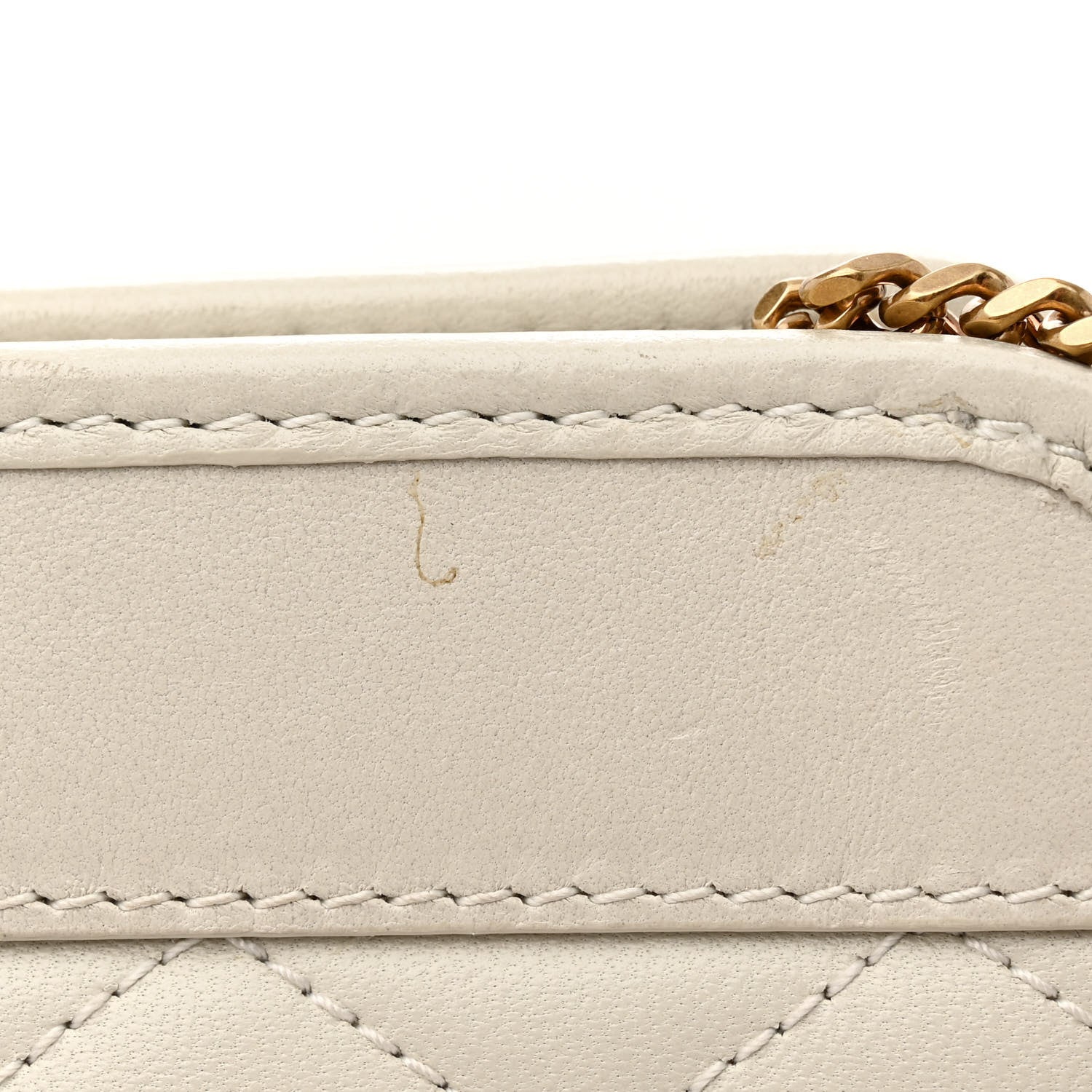Saint Laurent Lambskin Quilted Monogram Baby Victoire Chain Clutch Blanc Vintage 11 of 12