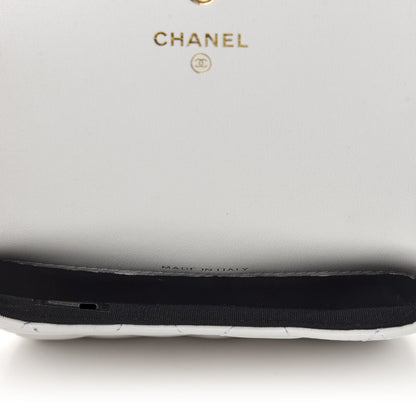 Chanel Calfskin Quilted About Pearls Card Holder Flap With Chain White 5 of 12