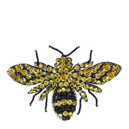 Gucci Metal Crystal Bee Brooch Black Yellow 1 of 7