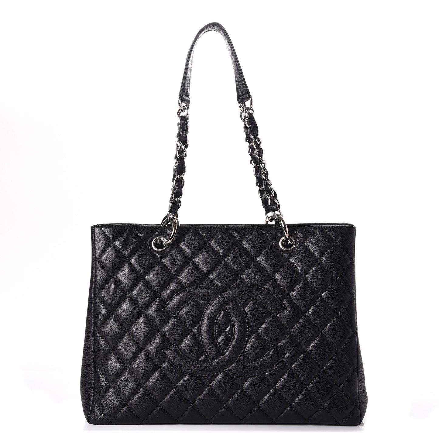 Caviar Quilted Grand Shopping Tote GST Black