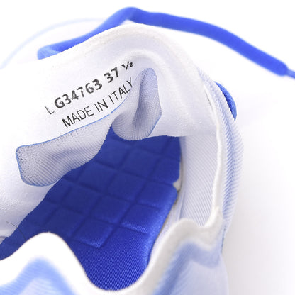 Chanel Calfskin Mesh Lyrca Womens Logo Sneakers 37.5 White Blue 7 of 8