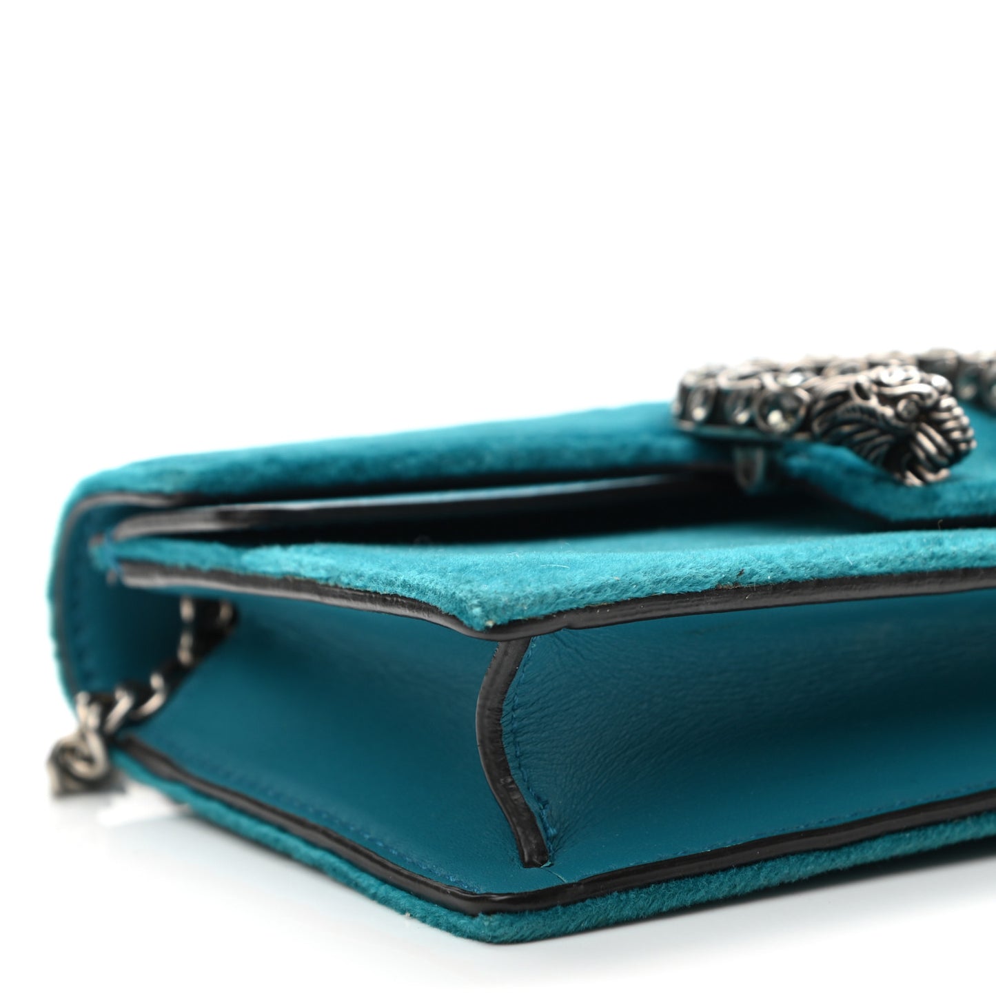 Velvet Super Mini Dionysus Shoulder Bag Pavone Cyan