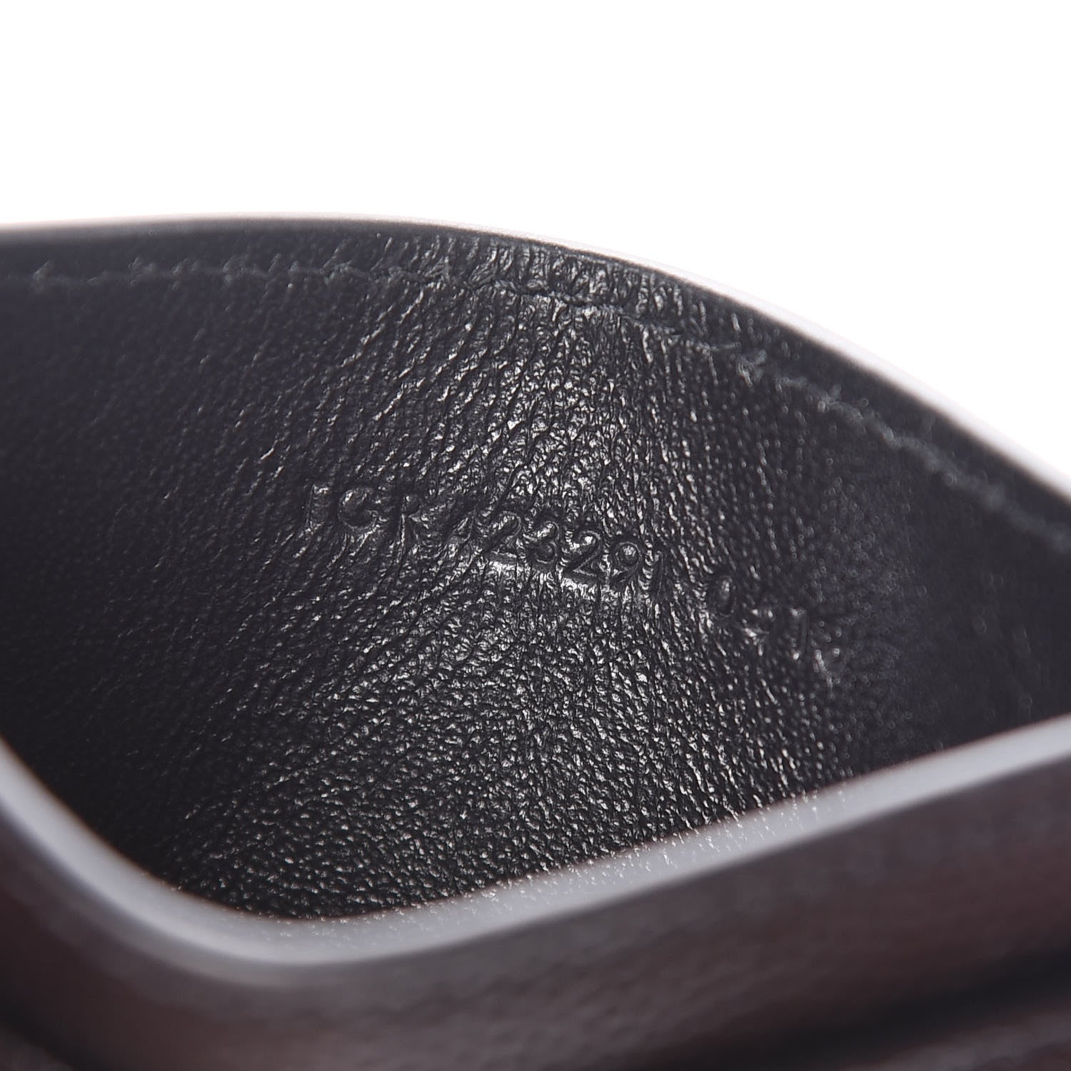 Saint Laurent Grain De Poudre Matelasse Chevron Monogram Credit Card Case Black 7 of 8