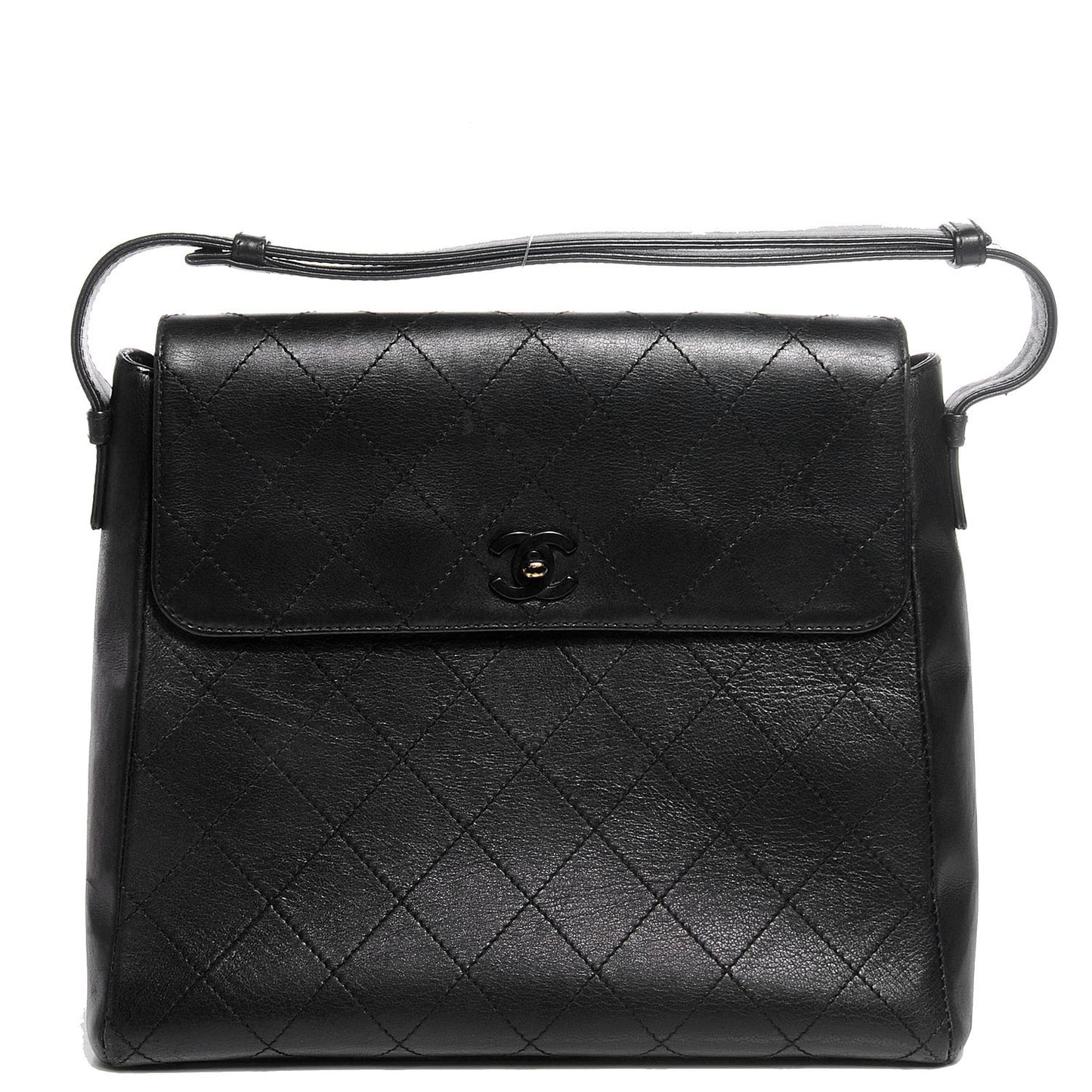 Lambskin Medium Flap Bag Black