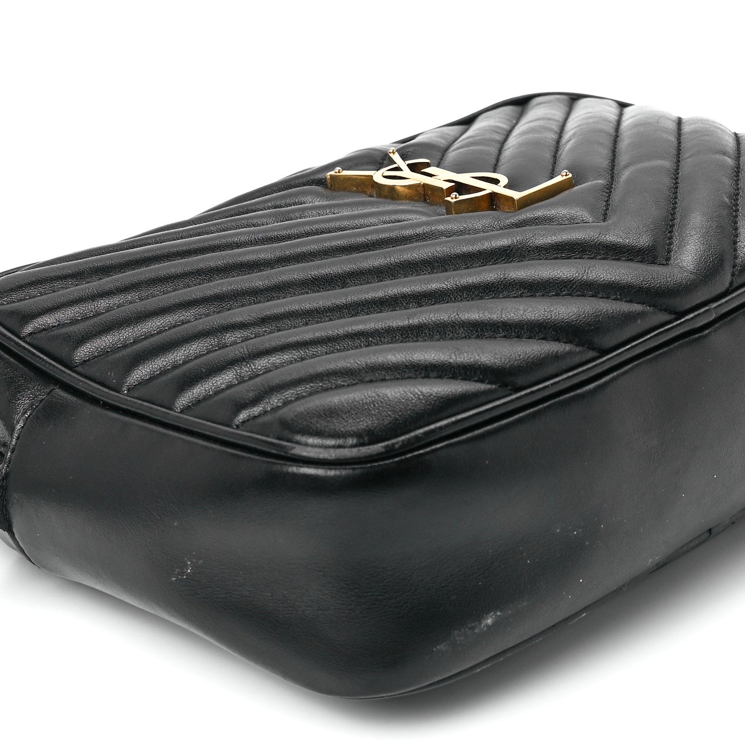 Saint Laurent Calfskin Matelasse Monogram Lou Camera Bag Black 9 of 11