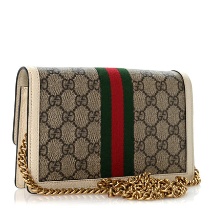 Gucci GG Supreme Monogram Web Queen Margaret Chain Wallet White 3 of 12
