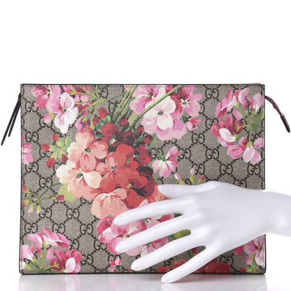 Gucci GG Supreme Monogram Blooms Large Cosmetic Case Beige Multicolor Dry Rose 2 of 7