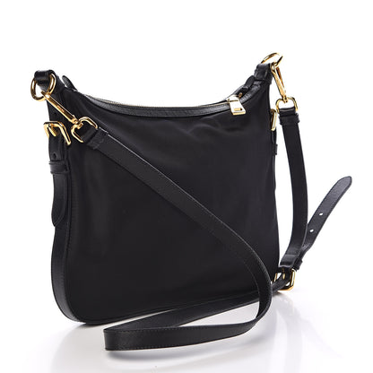 Prada Tessuto Nylon Saffiano Vela Crossbody Bag Black 3 of 9