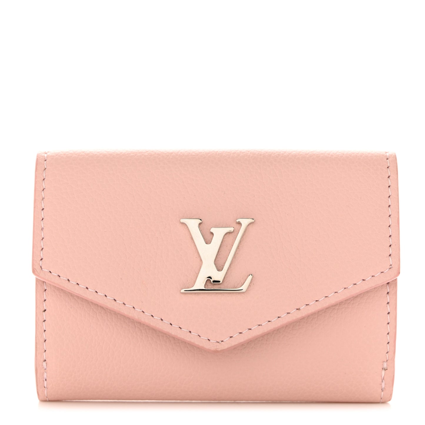 Soft Calfskin My Lockme Compact Wallet Rose Ballerine