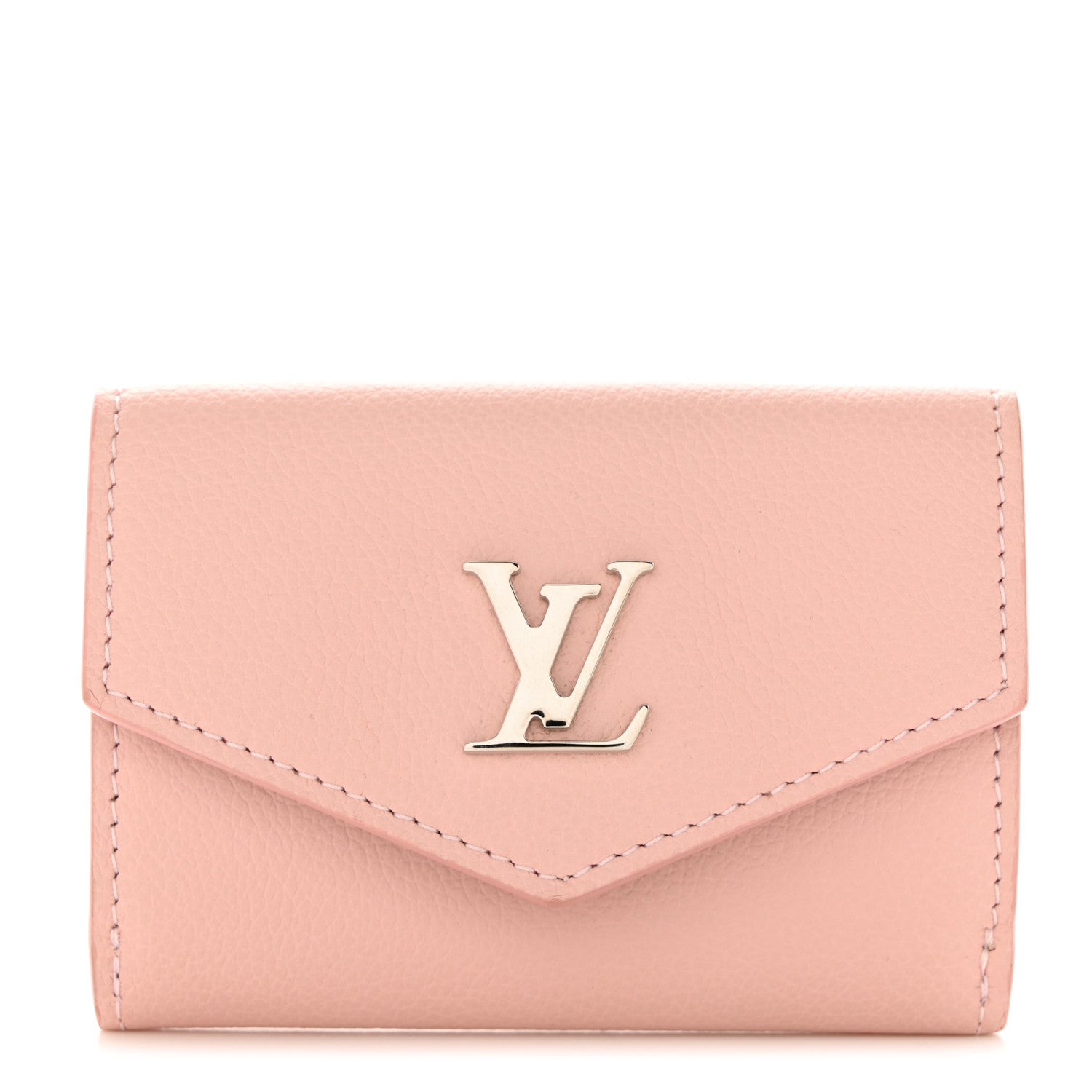 Louis Vuitton Soft Calfskin My Lockme Compact Wallet Rose Ballerine 1 of 8