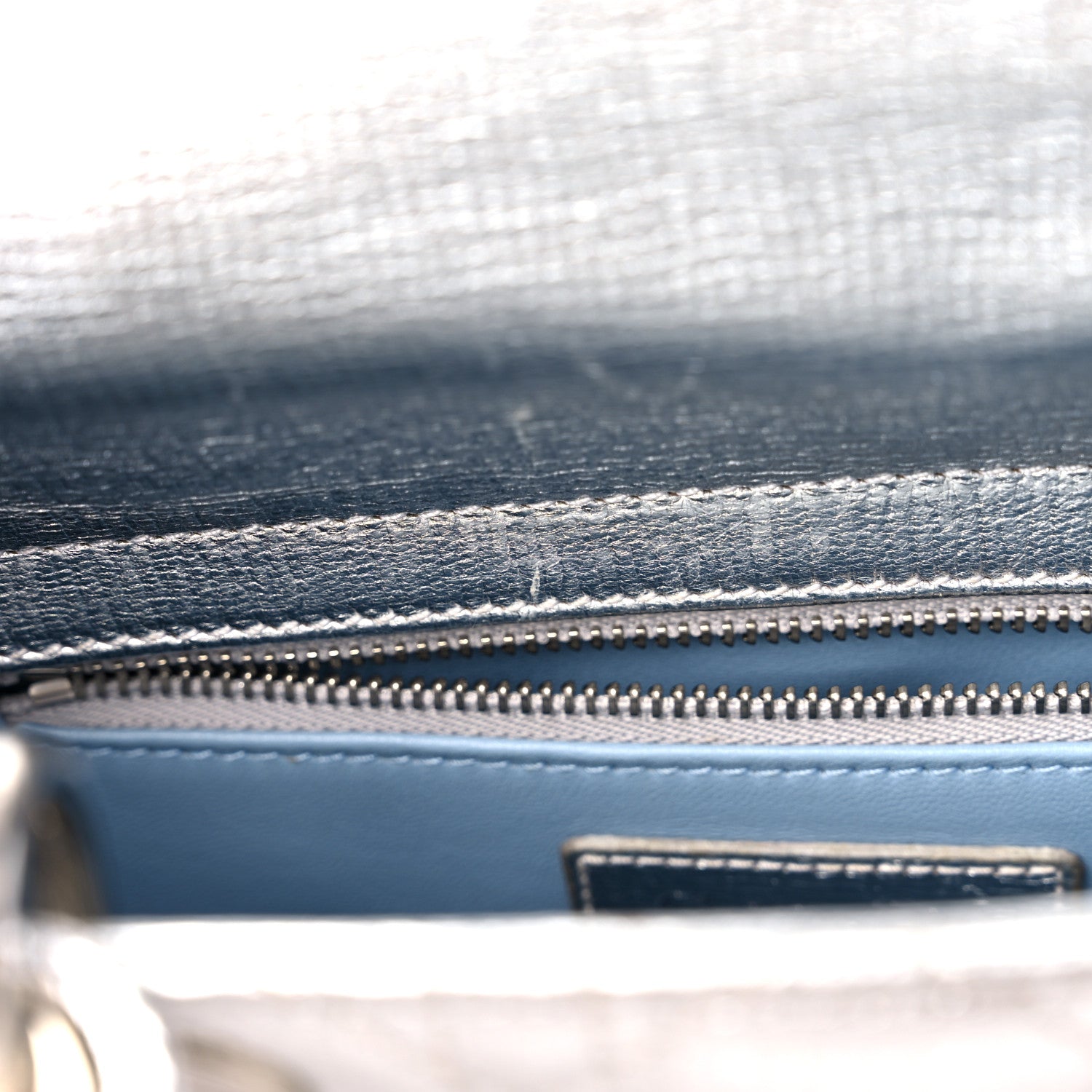 Christian Dior Metallic Grained Calfskin Cannage Small Lucky Badges My Lady Dior Silver 9 of 13