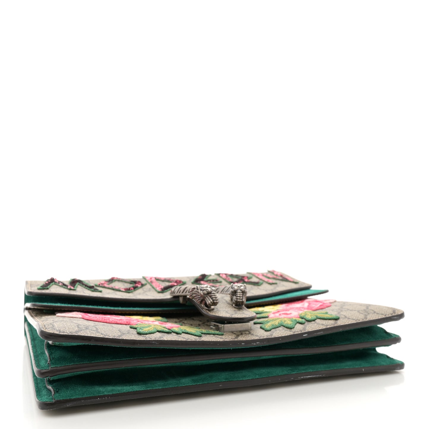 GG Supreme Monogram Embroidered Medium Dionysus Shoulder Bag Emerald