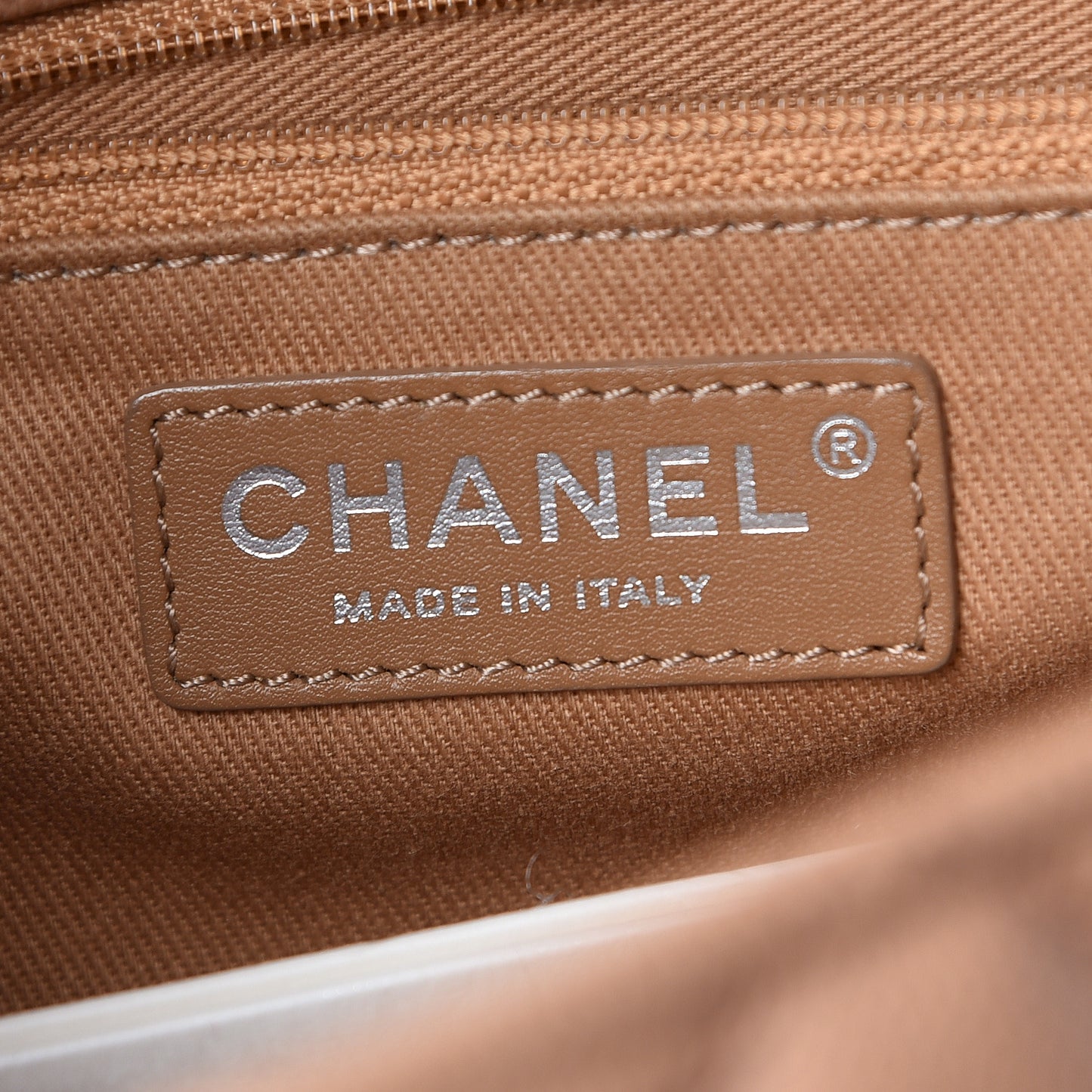 Caviar Quilted Large Coco Handle Flap Beige