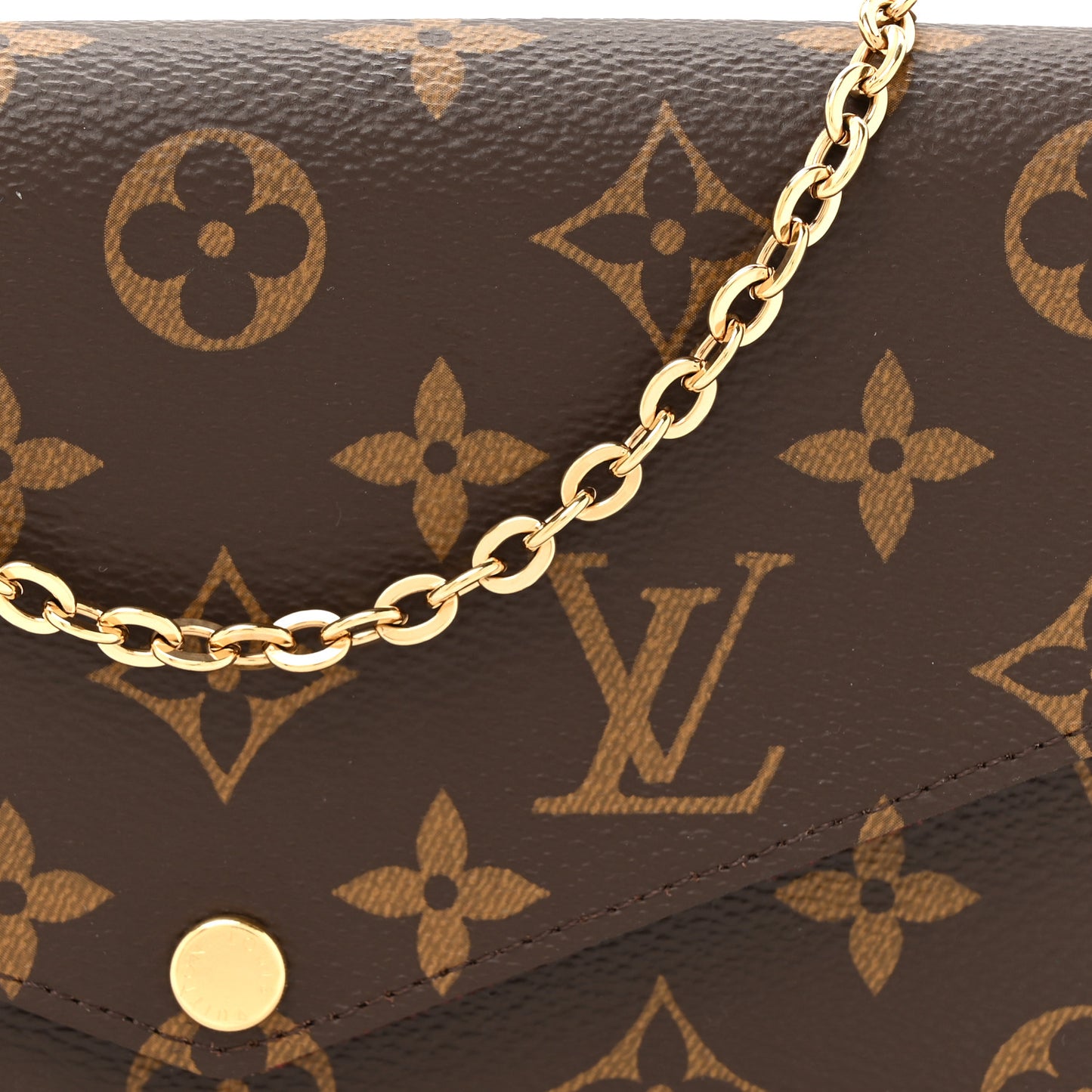 Monogram Pochette Felicie Chain Wallet Fuchsia
