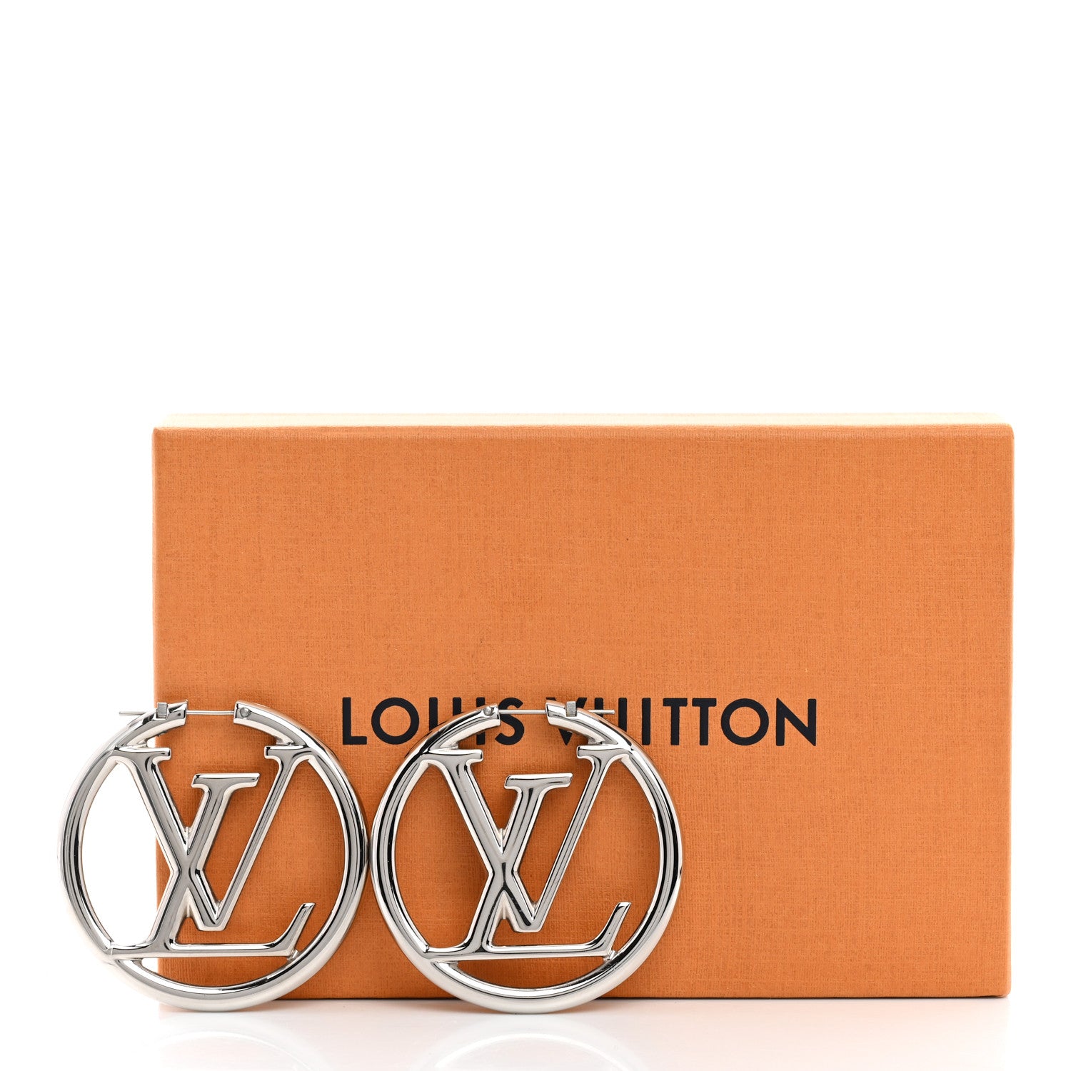 Louis Vuitton Palladium Louise Hoop Earrings Silver 5 of 5