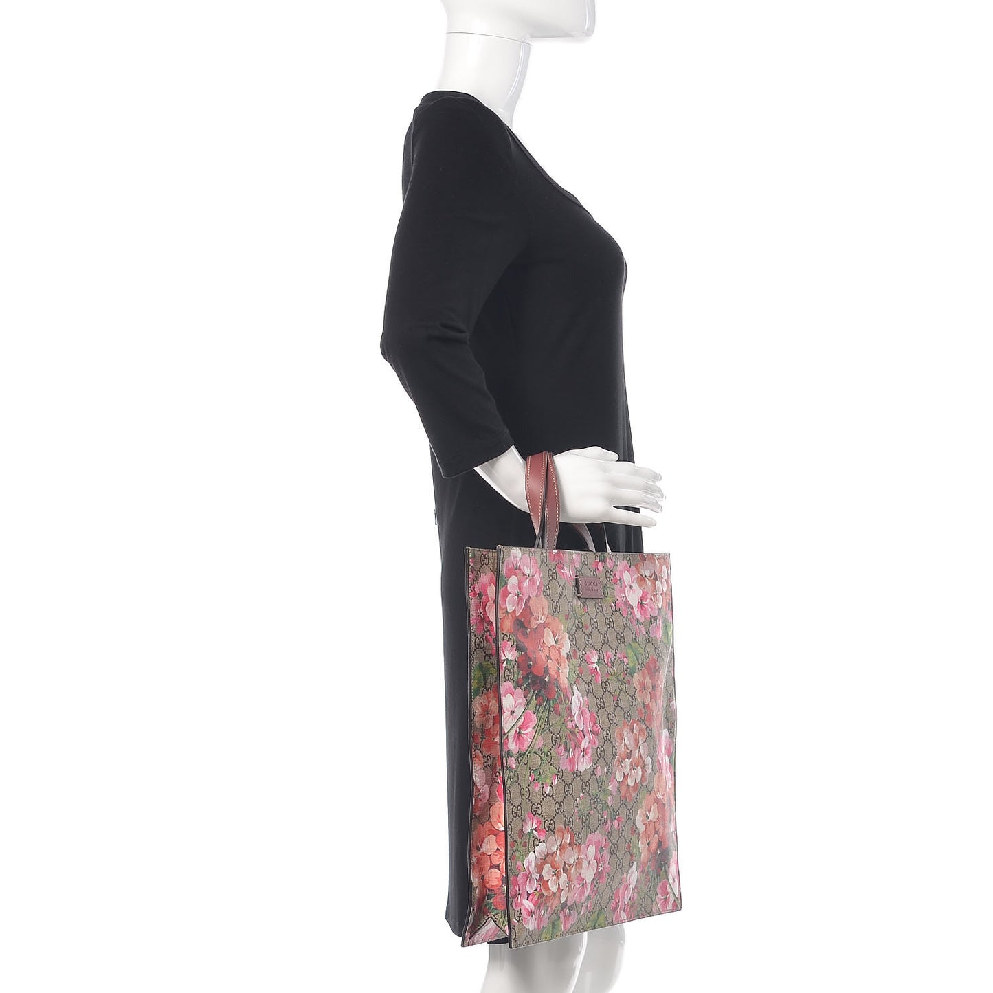 Soft GG Supreme Monogram Blooms Vertical Tote Beige Multicolor Dry Rose